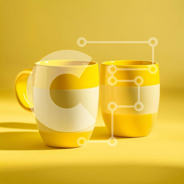 Intra Συλλεκτικό Ξύλινο Παζλ Plywood  4mm - Ζωντανές κίτρινες κούπες σε συντονισμένο φόντο Σε Ξύλινο Κουτί - Διαστάσεις: 10x10 cm – 25 κομμάτια