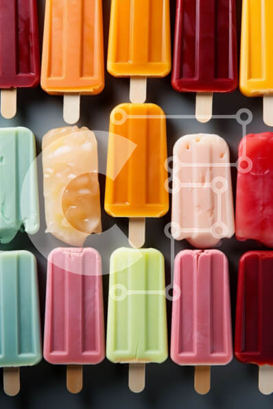 Σετ των 2 Intra Συλλεκτικό Ξύλινο Παζλ Plywood  4mm - Πολύχρωμα Popsicles σε ραβδιά - Ζωντανά και νόστιμα Σε Ξύλινο Κουτί - Διαστάσεις: 10x10 cm – 25 κομμάτια