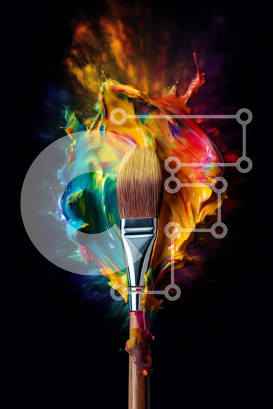 Intra Συλλεκτικό Ξύλινο Παζλ Plywood  4mm - Πολύχρωμο πινέλο με πιτσιλιές χρώματος Σε Ξύλινο Κουτί - Διαστάσεις: 10x10 cm – 25 κομμάτια