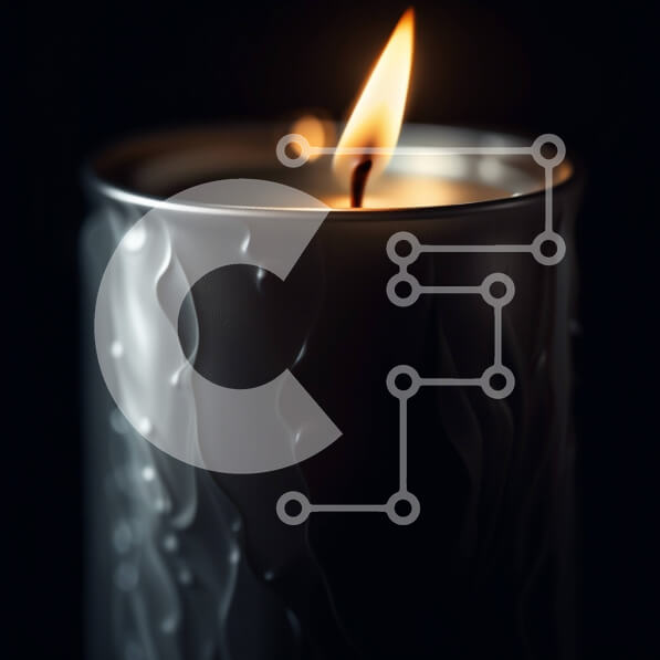 Intra Συλλεκτικό Ξύλινο Παζλ Plywood  4mm - Όμορφη εικόνα ενός αναμμένου κεριού σε μαύρο φόντο Σε Ξύλινο Κουτί - Διαστάσεις: 10x10 cm – 25 κομμάτια