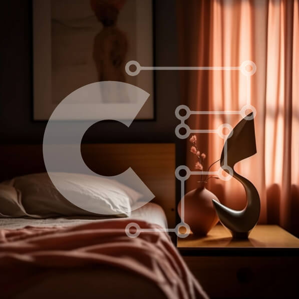 Intra Συλλεκτικό Ξύλινο Παζλ Plywood  4mm - Άνετο υπνοδωμάτιο με κρεβάτι και κομοδίνο Σε Ξύλινο Κουτί - Διαστάσεις Puzzle: 10x10 cm – 25 κομμάτια