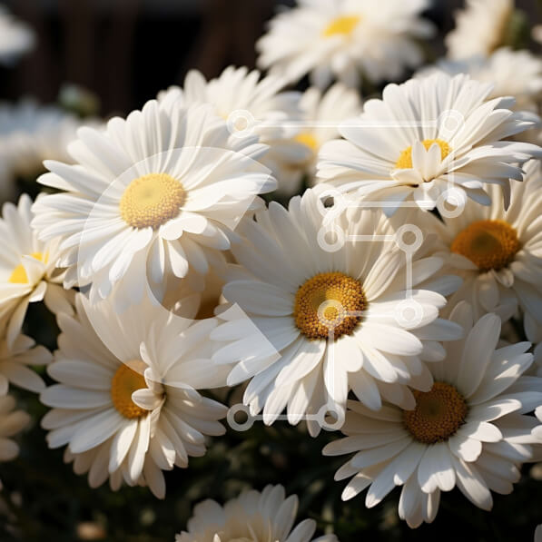 Intra Συλλεκτικό Ξύλινο Παζλ Plywood  4mm - Όμορφη εικόνα λευκών μαργαριτών με κίτρινα κέντρα σε έναν κήπο Σε Ξύλινο Κουτί - Διαστάσεις: 10x10 cm – 25 κομμάτια