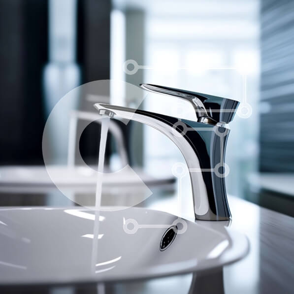 Intra Συλλεκτικό Ξύλινο Παζλ Plywood  4mm - Καθαρό και μινιμαλιστικό μπάνιο με λευκό νιπτήρα και βρύση Σε Ξύλινο Κουτί - Διαστάσεις Puzzle: 10x10 cm – 25 κομμάτια