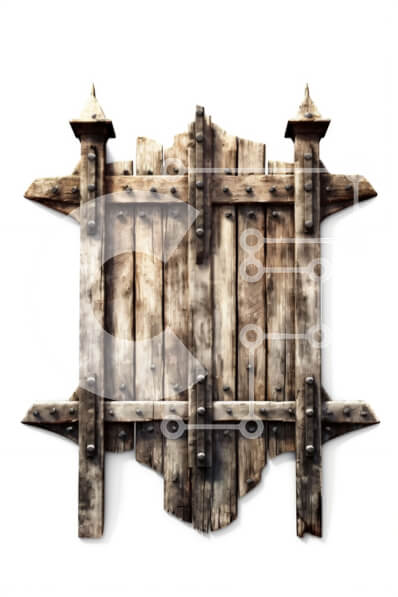 Intra Συλλεκτικό Ξύλινο Παζλ Plywood  4mm - Ρουστίκ εικόνα μιας παλιάς ξεπερασμένης ξύλινης πύλης με μεταλλικές ακίδες Σε Ξύλινο Κουτί - Διαστάσεις: 10x10 cm – 25 κομμάτια