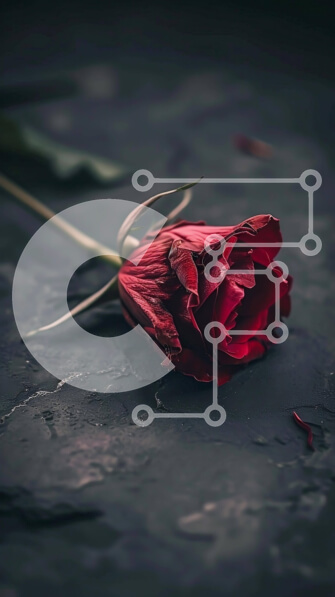 Σετ των 2 Intra Συλλεκτικό Ξύλινο Παζλ Plywood  4mm - Αποξηραμένο κόκκινο τριαντάφυλλο στο έδαφος Σε Ξύλινο Κουτί - Διαστάσεις: 10x10 cm – 25 κομμάτια