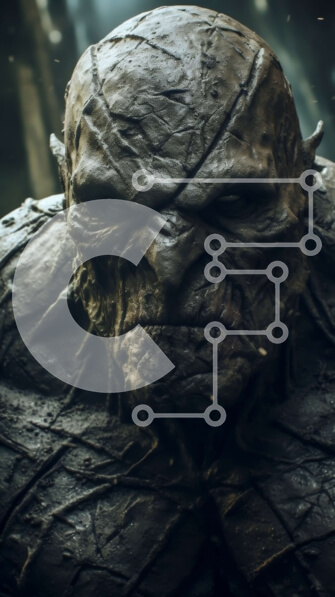 Intra Συλλεκτικό Ξύλινο Παζλ Plywood  4mm - Ενοχλητικό πορτρέτο ενός άνδρα με αιχμηρά δόντια Σε Ξύλινο Κουτί - Διαστάσεις Puzzle: 10x10 cm – 25 κομμάτια