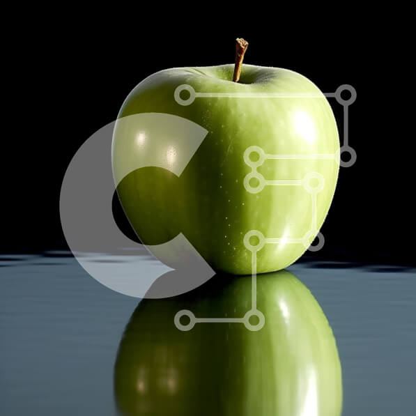 Σετ των 2 Intra Συλλεκτικό Ξύλινο Παζλ Plywood  4mm - Φρέσκο ​​πράσινο μήλο σε μαύρο φόντο - φωτογραφία αρχείου Σε Ξύλινο Κουτί - Διαστάσεις: 10x10 cm – 25 κομμάτια