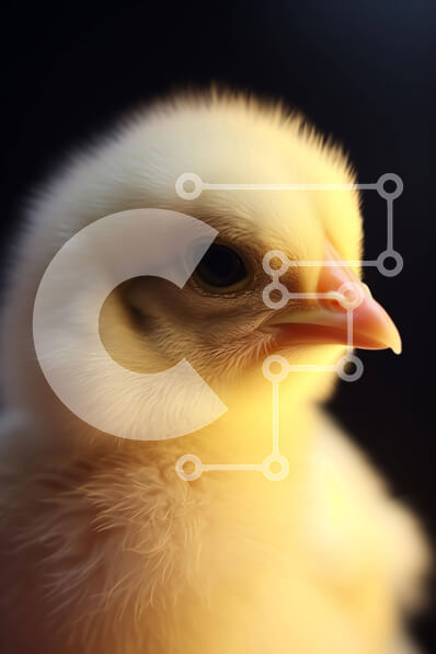 Σετ των 2 Intra Συλλεκτικό Ξύλινο Παζλ Plywood  4mm - Λευκό κοτόπουλο που κοιτάζει στο διάστημα Σε Ξύλινο Κουτί - Διαστάσεις: 10x10 cm – 25 κομμάτια