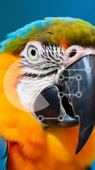 Σετ των 2 Intra Συλλεκτικό Ξύλινο Παζλ Plywood  4mm - Πολύχρωμος παπαγάλος που στέκεται με το κεφάλι γερμένο Σε Ξύλινο Κουτί - Διαστάσεις: 10x10 cm – 25 κομμάτια