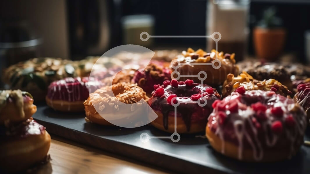 Σετ των 2 Intra Συλλεκτικό Ξύλινο Παζλ Plywood  4mm - Ποικιλία από νόστιμα ντόνατς με πολύχρωμες επικαλύψεις Σε Ξύλινο Κουτί - Διαστάσεις: 10x10 cm – 25 κομμάτια