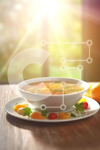 Σετ των 2 Intra Συλλεκτικό Ξύλινο Παζλ Plywood  4mm - Νόστιμη σούπα λαχανικών σε ηλιόλουστο περιβάλλον Σε Ξύλινο Κουτί - Διαστάσεις: 10x10 cm – 25 κομμάτια