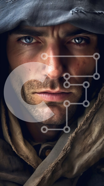 Intra Συλλεκτικό Ξύλινο Παζλ Plywood  4mm - Αποφασισμένος άνδρας με μανδύα με κουκούλα με φωτογραφία προσωπικού Σε Ξύλινο Κουτί - Διαστάσεις Puzzle: 10x10 cm – 25 κομμάτια