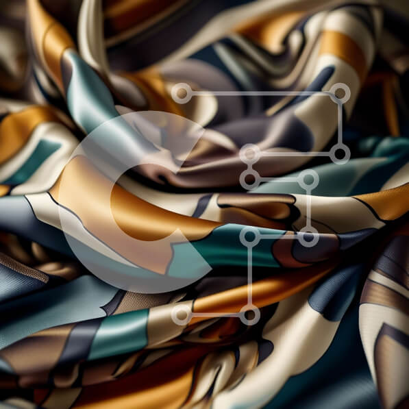 Σετ των 2 Intra Συλλεκτικό Ξύλινο Παζλ Plywood  4mm - Πολυτελές και εκλεπτυσμένο ύφασμα με δυναμικό μπλε, χρυσό και καφέ αφηρημένο σχέδιο Σε Ξύλινο Κουτί - Διαστάσεις: 10x10 cm – 25 κομμάτια