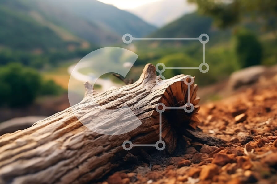 Intra Συλλεκτικό Ξύλινο Παζλ Plywood  4mm - Όμορφη κοντινή λήψη ενός κορμού δέντρου με ξεφλουδισμένο φλοιό Σε Ξύλινο Κουτί - Διαστάσεις: 10x10 cm – 25 κομμάτια