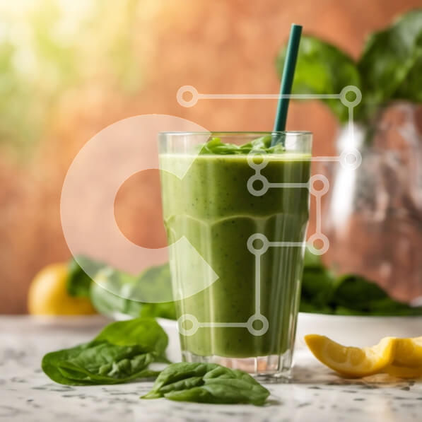 Σετ των 2 Intra Συλλεκτικό Ξύλινο Παζλ Plywood  4mm - Πράσινο Smoothie με φέτες λεμονιού Σε Ξύλινο Κουτί - Διαστάσεις: 10x10 cm – 25 κομμάτια