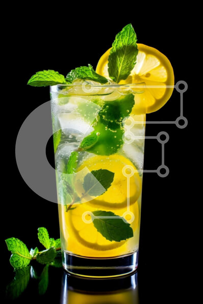 Σετ των 2 Intra Συλλεκτικό Ξύλινο Παζλ Plywood  4mm - Δροσερή και δροσιστική λεμονάδα με φύλλα μέντας Σε Ξύλινο Κουτί - Διαστάσεις: 10x10 cm – 25 κομμάτια