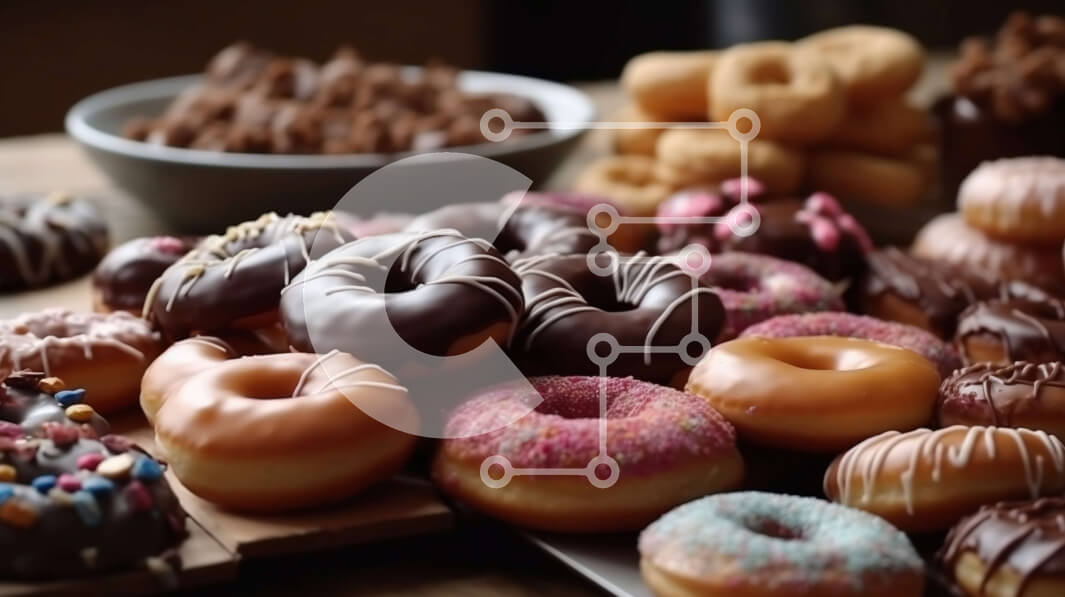 Σετ των 2 Intra Συλλεκτικό Ξύλινο Παζλ Plywood  4mm - Νόστιμη ποικιλία από ντόνατς γλασέ, καλυμμένους με σοκολάτα και πασπαλισμένο με ζάχαρη Σε Ξύλινο Κουτί - Διαστάσεις: 10x10 cm – 25 κομμάτια