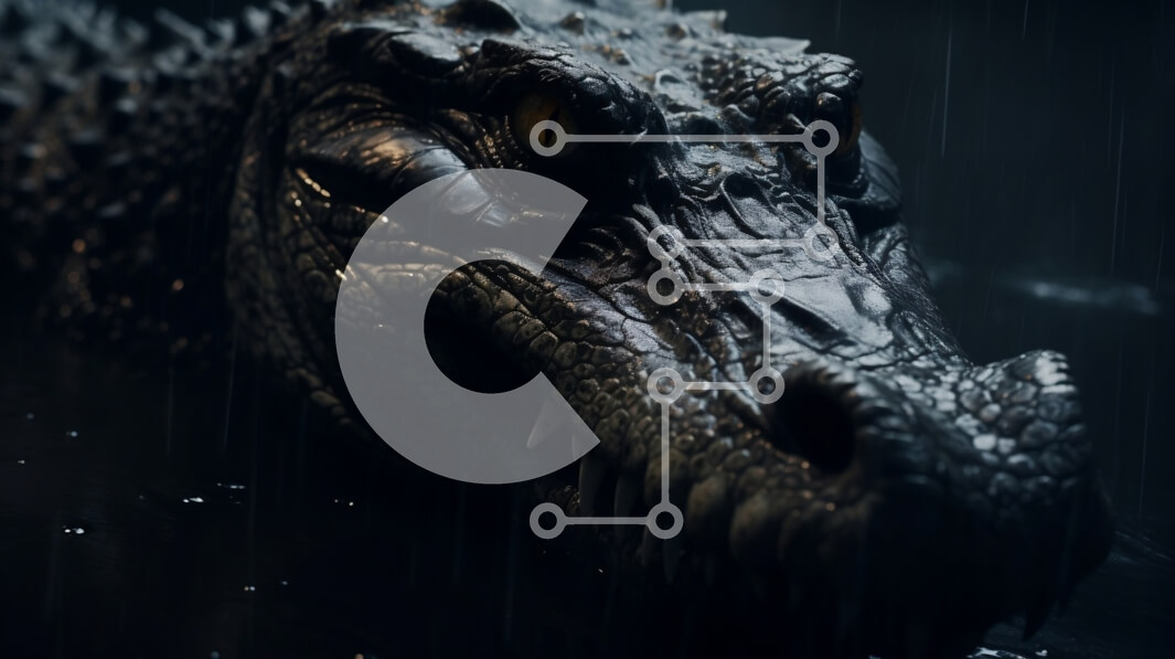 Intra Συλλεκτικό Ξύλινο Παζλ Plywood  4mm - Κοντινό πλάνο του κεφαλιού του αλιγάτορα με τη βροχή που πέφτει Σε Ξύλινο Κουτί - Διαστάσεις: 10x10 cm – 25 κομμάτια