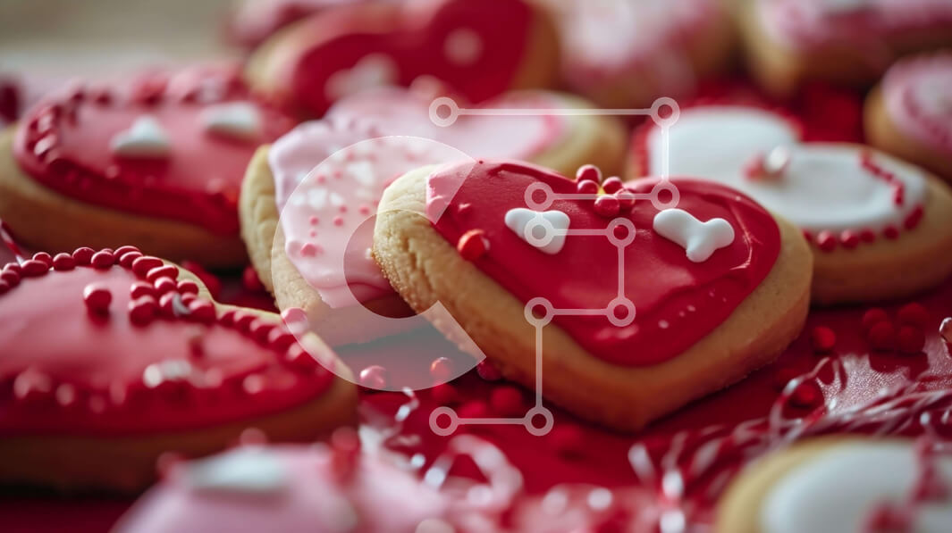 Σετ των 2 Intra Συλλεκτικό Ξύλινο Παζλ Plywood  4mm - Μπισκότα για την ημέρα του Αγίου Βαλεντίνου σε σχήμα καρδιάς Σε Ξύλινο Κουτί - Διαστάσεις: 10x10 cm – 25 κομμάτια