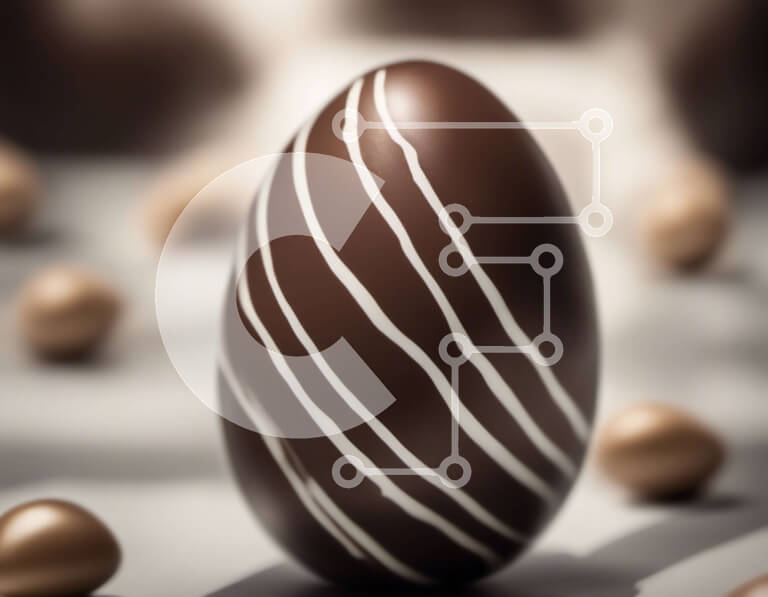 Σετ των 2 Intra Συλλεκτικό Ξύλινο Παζλ Plywood  4mm - Νόστιμο σοκολατένιο πασχαλινό αυγό που περιβάλλεται από αμύγδαλα και καραμέλα Σε Ξύλινο Κουτί - Διαστάσεις: 10x10 cm – 25 κομμάτια