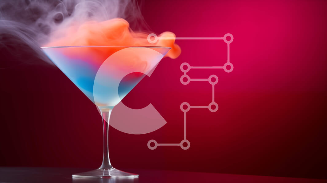 Σετ των 2 Intra Συλλεκτικό Ξύλινο Παζλ Plywood  4mm - Πολύχρωμο κοκτέιλ σε ποτήρι Martini με καπνό Σε Ξύλινο Κουτί - Διαστάσεις: 10x10 cm – 25 κομμάτια