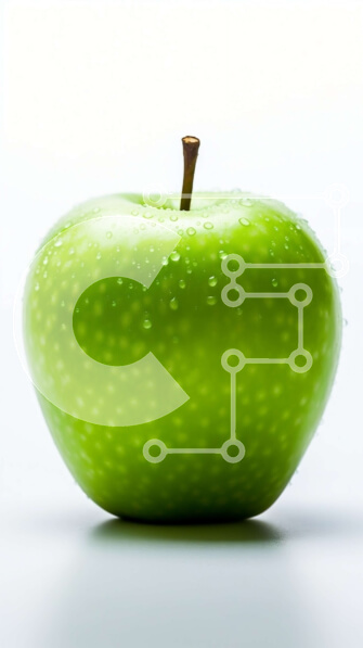 Intra Συλλεκτικό Ξύλινο Παζλ Plywood  4mm - Φρέσκο ​​και ζουμερό πράσινο μήλο με σταγονίδια νερού Σε Ξύλινο Κουτί - Διαστάσεις: 10x10 cm – 25 κομμάτια