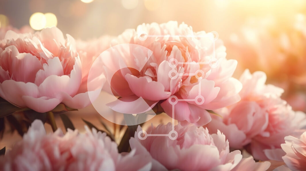 Intra Συλλεκτικό Ξύλινο Παζλ Plywood  4mm - Ροζ παιώνιες και άλλα λουλούδια σε πλήρη άνθιση Σε Ξύλινο Κουτί - Διαστάσεις: 10x10 cm – 25 κομμάτια