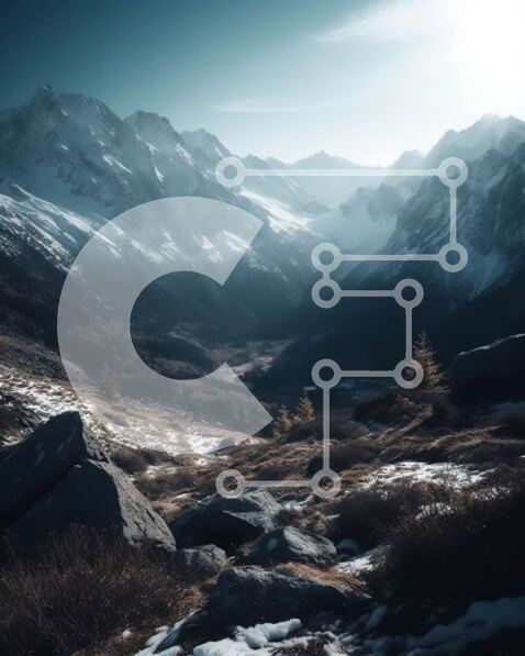 Σετ των 2 Intra Συλλεκτικό Ξύλινο Παζλ Plywood  4mm - Όμορφη εικόνα μιας γραφικής οροσειράς με χιονισμένες κορυφές Σε Ξύλινο Κουτί - Διαστάσεις: 10x10 cm – 25 κομμάτια