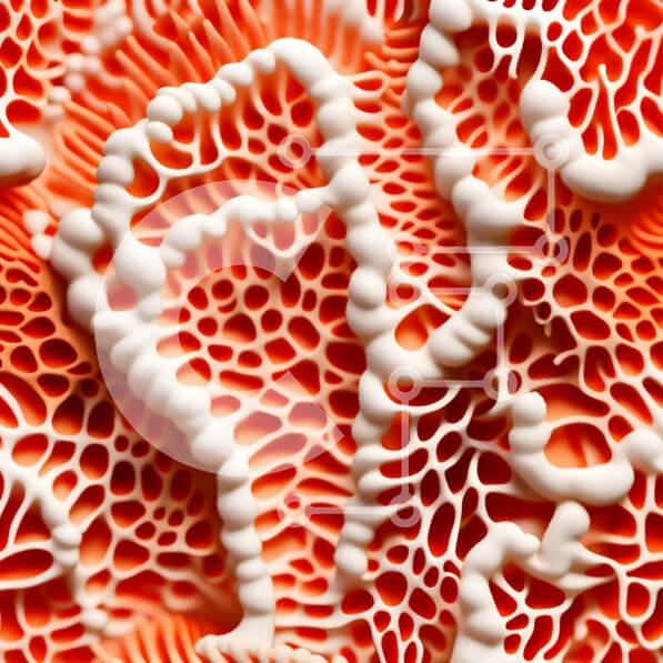 Intra Συλλεκτικό Ξύλινο Παζλ Plywood  4mm - Περίπλοκο και όμορφο κομμάτι πορτοκαλί κοράλλι με λευκά σχέδια Σε Ξύλινο Κουτί - Διαστάσεις: 10x10 cm – 25 κομμάτια