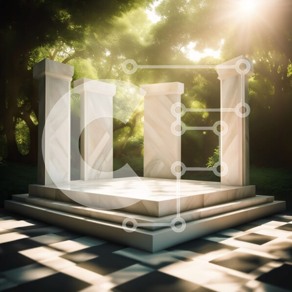 Intra Συλλεκτικό Ξύλινο Παζλ Plywood  4mm - Όμορφη εικόνα ενός λευκού μαρμάρινου βωμού σε ένα γαλήνιο δάσος Σε Ξύλινο Κουτί - Διαστάσεις: 10x10 cm – 25 κομμάτια