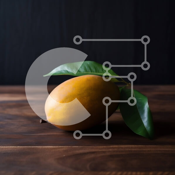 Σετ των 2 Intra Συλλεκτικό Ξύλινο Παζλ Plywood  4mm - Φρέσκο ​​και ζουμερό μάνγκο σε ξύλινο τραπέζι Σε Ξύλινο Κουτί - Διαστάσεις: 10x10 cm – 25 κομμάτια