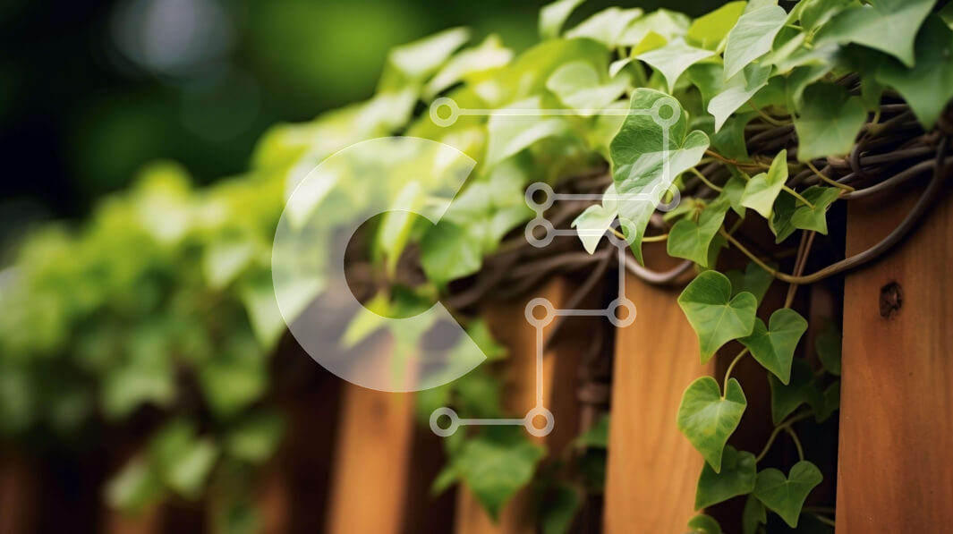 Intra Συλλεκτικό Ξύλινο Παζλ Plywood  4mm - Green Ivy σε ξύλινο φράχτη στον κήπο Σε Ξύλινο Κουτί - Διαστάσεις: 10x10 cm – 25 κομμάτια