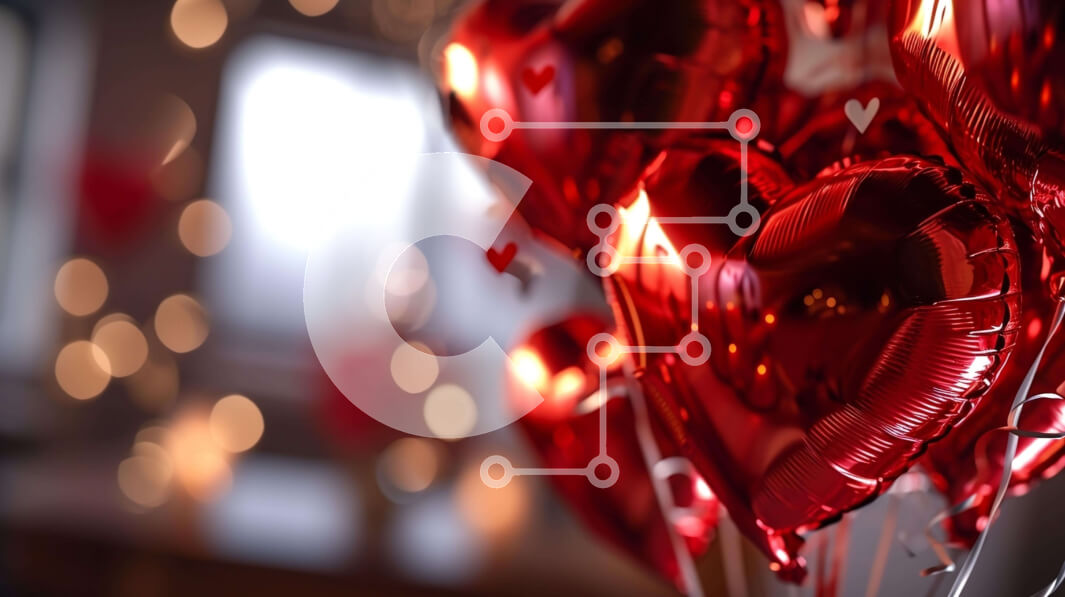 Intra Συλλεκτικό Ξύλινο Παζλ Plywood  4mm - Γιορτή του Αγίου Βαλεντίνου με μπαλόνια και κεριά σε σχήμα καρδιάς Σε Ξύλινο Κουτί - Διαστάσεις: 10x10 cm – 25 κομμάτια