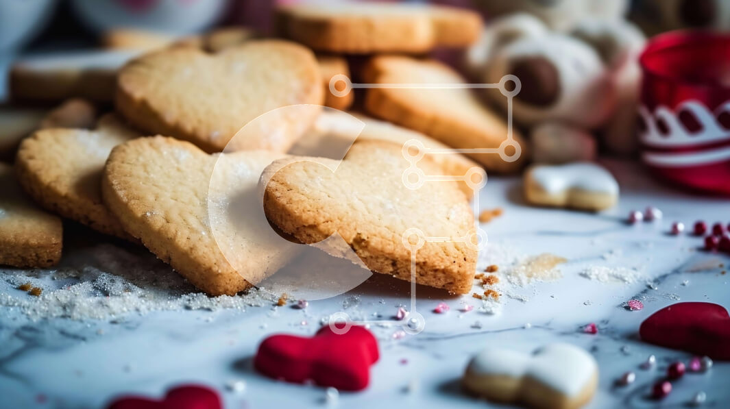 Σετ των 2 Intra Συλλεκτικό Ξύλινο Παζλ Plywood  4mm - Γιορτή του Αγίου Βαλεντίνου με μπισκότα σε σχήμα καρδιάς και αρκουδάκια Σε Ξύλινο Κουτί - Διαστάσεις: 10x10 cm – 25 κομμάτια