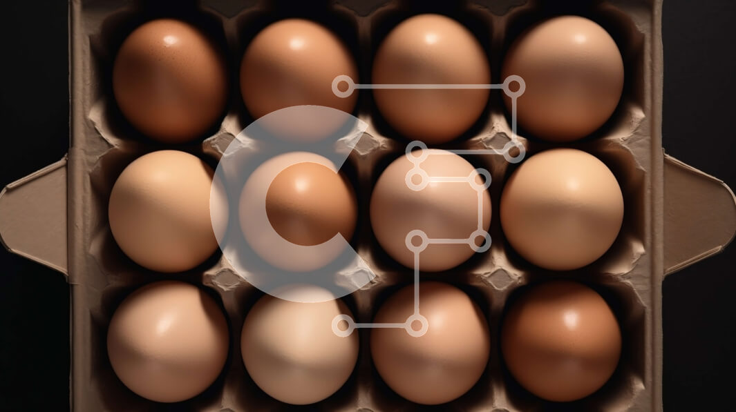 Σετ των 2 Intra Συλλεκτικό Ξύλινο Παζλ Plywood  4mm - Κουτί με 12 καφέ αυγά σε λευκό φόντο Σε Ξύλινο Κουτί - Διαστάσεις: 10x10 cm – 25 κομμάτια