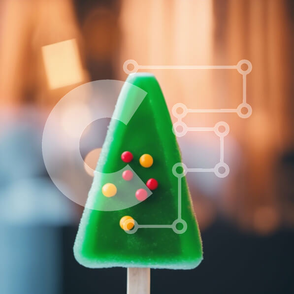 Intra Συλλεκτικό Ξύλινο Παζλ Plywood  4mm - Πράσινο χριστουγεννιάτικο δέντρο γλειφιτζούρι με γιορτινά πασπαλίσματα Σε Ξύλινο Κουτί - Διαστάσεις: 10x10 cm – 25 κομμάτια