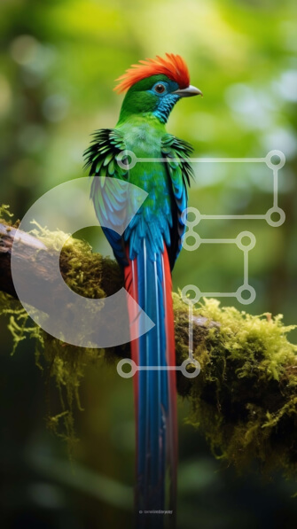 Σετ των 2 Intra Συλλεκτικό Ξύλινο Παζλ Plywood  4mm - Όμορφη εικόνα του πολύχρωμου πουλιού στο καταπράσινο δάσος Σε Ξύλινο Κουτί - Διαστάσεις: 10x10 cm – 25 κομμάτια