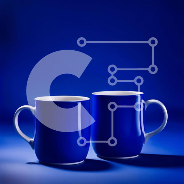 Intra Συλλεκτικό Ξύλινο Παζλ Plywood  4mm - Όμορφη εικόνα δύο μπλε κούπες σε ένα τραπέζι Σε Ξύλινο Κουτί - Διαστάσεις: 10x10 cm – 25 κομμάτια