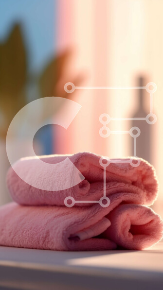 Intra Συλλεκτικό Ξύλινο Παζλ Plywood  4mm - Χαριτωμένη ροζ πετσέτα και φυτέψτε σε ένα ηλιόλουστο περβάζι Σε Ξύλινο Κουτί - Διαστάσεις Puzzle: 10x10 cm – 25 κομμάτια