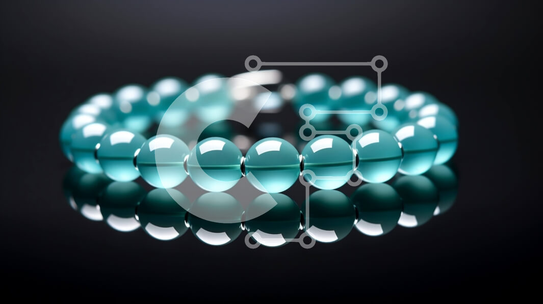 Intra Συλλεκτικό Ξύλινο Παζλ Plywood  4mm - Βραχιόλι με χάντρες τιρκουάζ σε μαύρο φόντο Σε Ξύλινο Κουτί - Διαστάσεις Puzzle: 10x10 cm – 25 κομμάτια