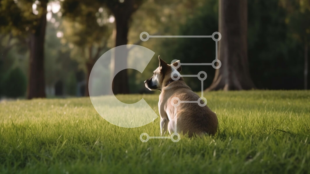 Intra Συλλεκτικό Ξύλινο Παζλ Plywood  4mm - Όμορφη εικόνα ενός σκύλου σε ένα γαλήνιο φυσικό περιβάλλον Σε Ξύλινο Κουτί - Διαστάσεις: 10x10 cm – 25 κομμάτια