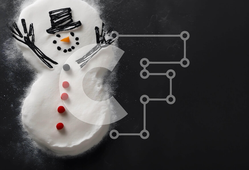 Σετ των 2 Intra Συλλεκτικό Ξύλινο Παζλ Plywood  4mm - Διακόσμηση χιονάνθρωπος με ζάχαρη άχνη σε μαύρο φόντο Σε Ξύλινο Κουτί - Διαστάσεις: 10x10 cm – 25 κομμάτια