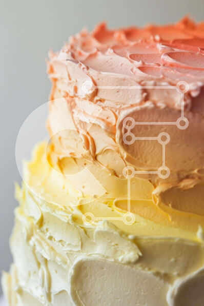 Σετ των 2 Intra Συλλεκτικό Ξύλινο Παζλ Plywood  4mm - Κέικ τριών επιπέδων με κίτρινο, πορτοκαλί και κόκκινο γλάσο σε λευκό πιάτο Σε Ξύλινο Κουτί - Διαστάσεις: 10x10 cm – 25 κομμάτια