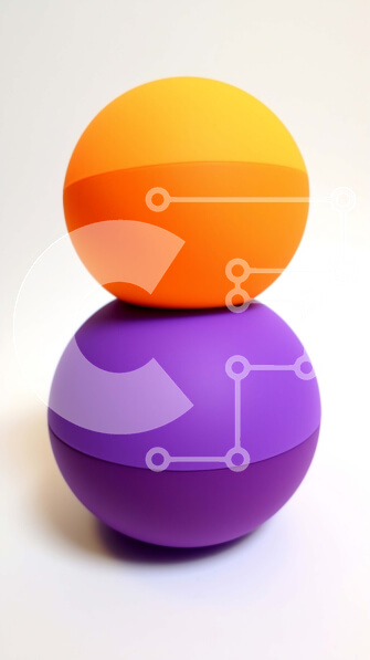 Intra Συλλεκτικό Ξύλινο Παζλ Plywood  4mm - Μωβ και πορτοκαλί στοιβαγμένες μπάλες Σε Ξύλινο Κουτί - Διαστάσεις: 10x10 cm – 25 κομμάτια