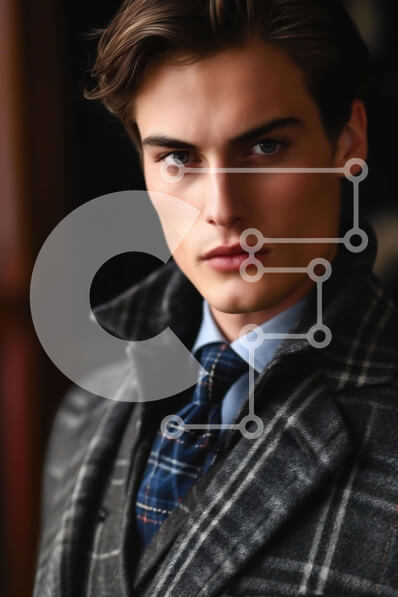 Intra Συλλεκτικό Ξύλινο Παζλ Plywood  4mm - Σκεπτόμενος νεαρός άνδρας με κομψή στολή Σε Ξύλινο Κουτί - Διαστάσεις Puzzle: 10x10 cm – 25 κομμάτια