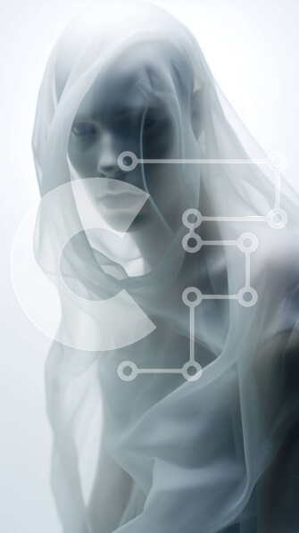 Intra Συλλεκτικό Ξύλινο Παζλ Plywood  4mm - Γυναίκα με περίτεχνο κάλυμμα κεφαλής ή πέπλο σε καλλιτεχνική φωτογράφηση Σε Ξύλινο Κουτί - Διαστάσεις Puzzle: 10x10 cm – 25 κομμάτια