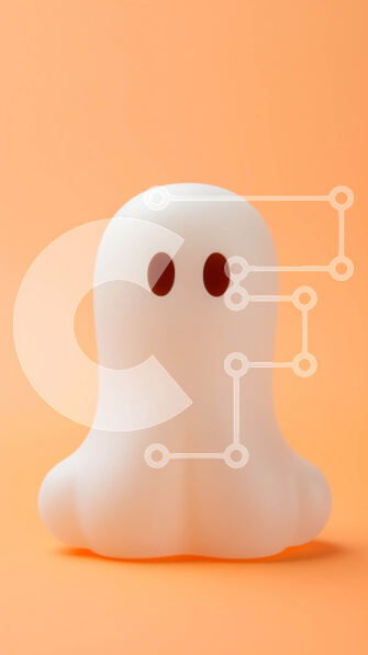 Intra Συλλεκτικό Ξύλινο Παζλ Plywood  4mm - Αντικείμενο σε σχήμα φαντάσματος σε πορτοκαλί φόντο Σε Ξύλινο Κουτί - Διαστάσεις: 10x10 cm – 25 κομμάτια