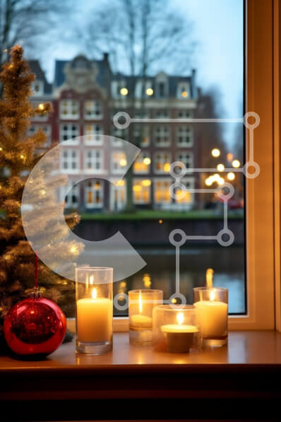 Intra Συλλεκτικό Ξύλινο Παζλ Plywood  4mm - Χριστουγεννιάτικα στολίδια σε περβάζι παραθύρου Σε Ξύλινο Κουτί - Διαστάσεις: 10x10 cm – 25 κομμάτια