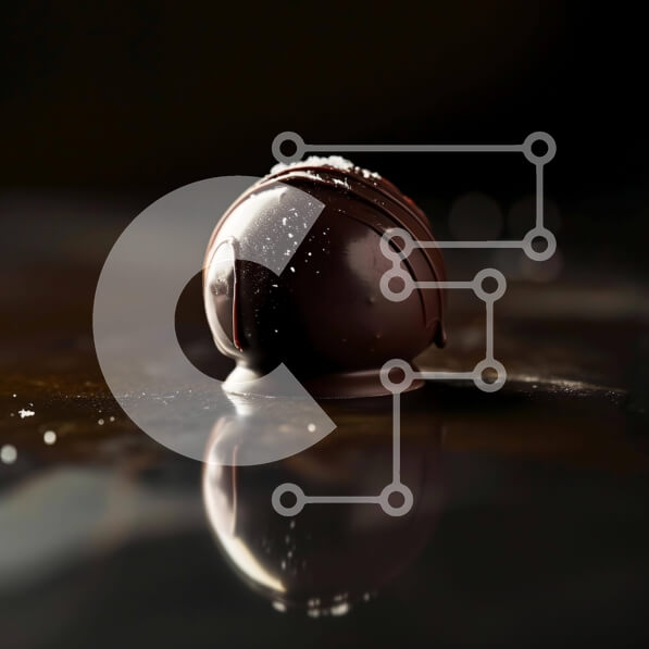 Σετ των 2 Intra Συλλεκτικό Ξύλινο Παζλ Plywood  4mm - Σοκολατένια μπάλα σε λιπαρή επιφάνεια με επικάλυψη ζάχαρης Σε Ξύλινο Κουτί - Διαστάσεις: 10x10 cm – 25 κομμάτια