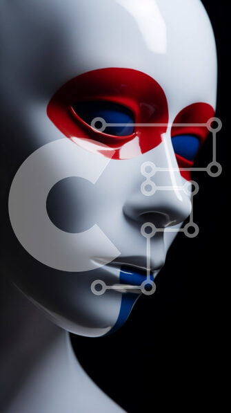 Intra Συλλεκτικό Ξύλινο Παζλ Plywood  4mm - Λευκό μανεκέν με κόκκινο, λευκό και μπλε χρώμα προσώπου Σε Ξύλινο Κουτί - Διαστάσεις Puzzle: 10x10 cm – 25 κομμάτια